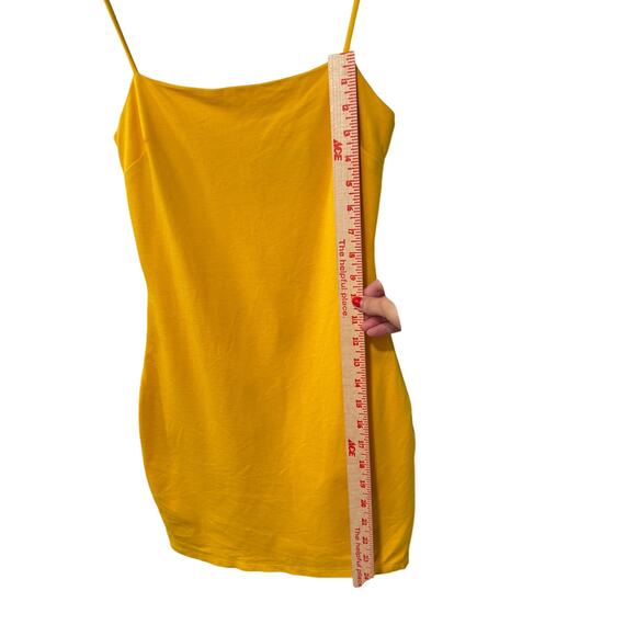 NEW! Lulus S Golden Yellow Bodycon Mini Dress $78 Strappy Stretch Sexy Mustard - Picture 6 of 9